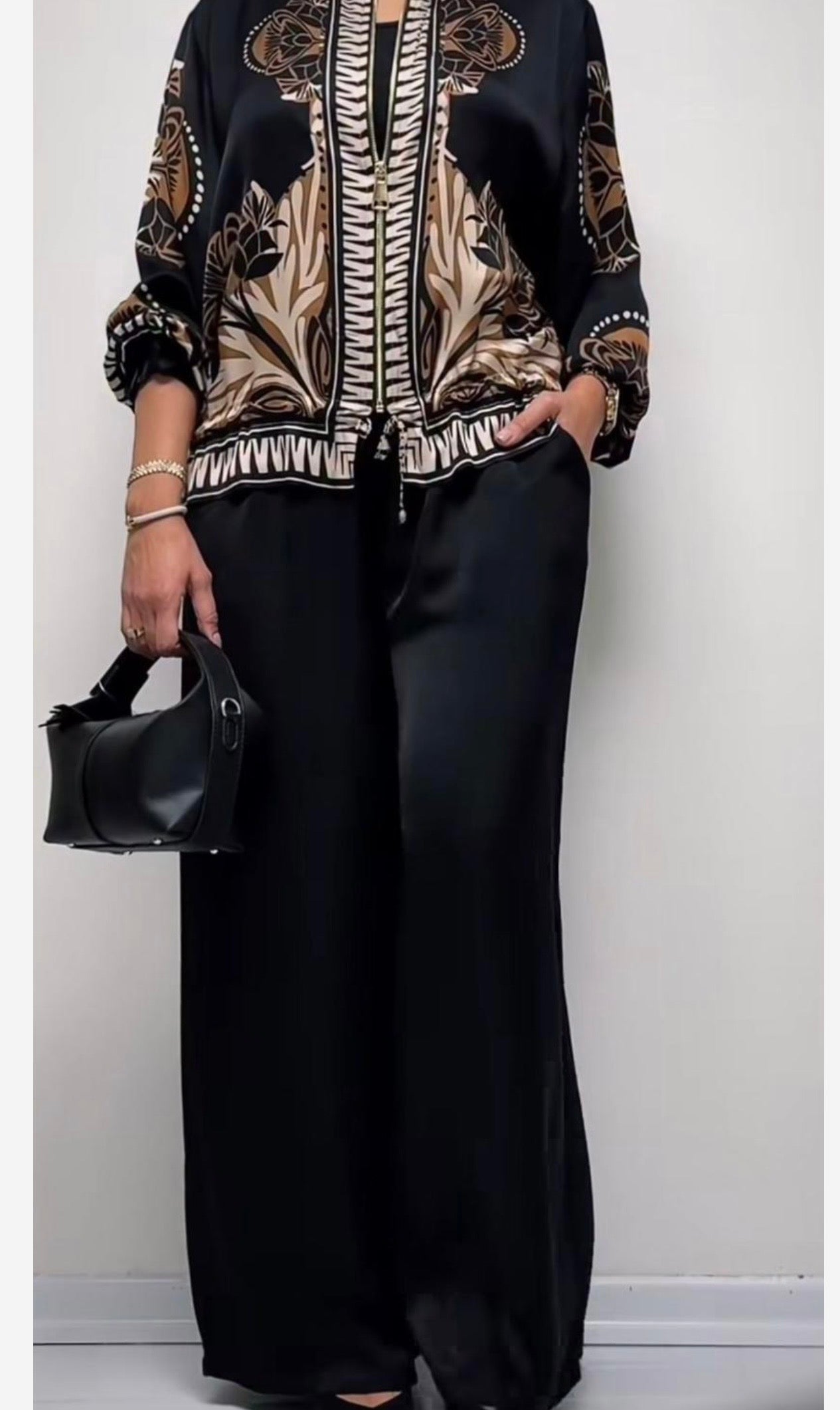 Set de Chaqueta y Pantalón Satinado